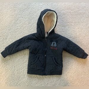 Disney Mickey Quilted Zip-Up Sherpa-Lined Sweatshirt, 24 Month